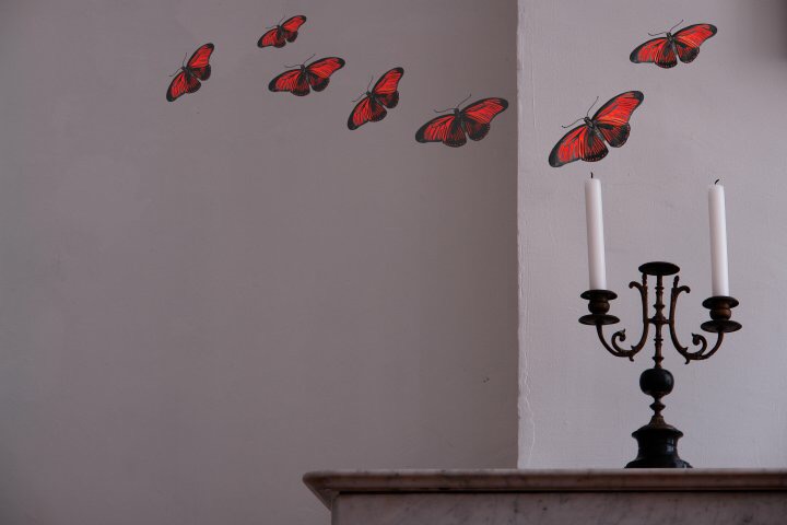 exemple de stickers papillons rouges